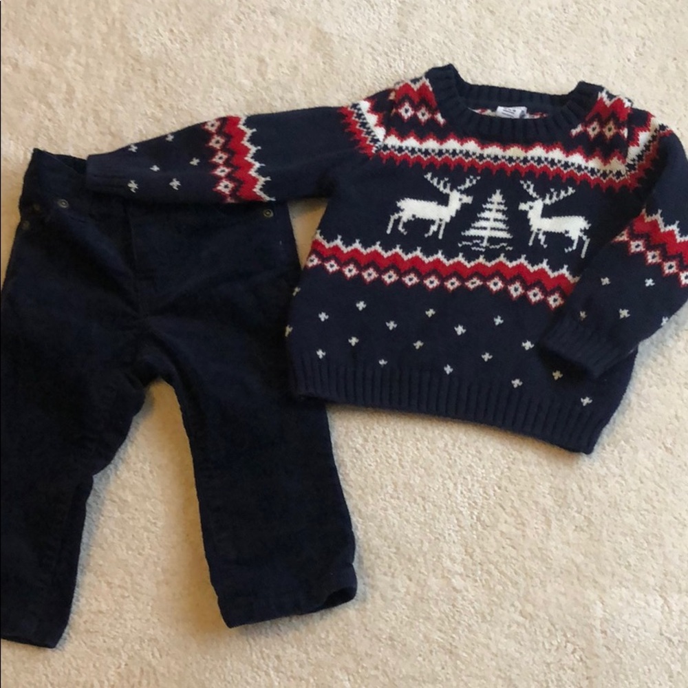 Jack and Janie sweater and cords